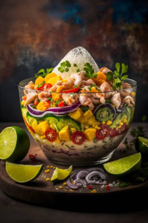 Foto de Ceviche food photography collection. High-quality images showcase this beloved traditional dish in all its glory, from classic street food to gourmet styles. Perfect for cookbooks, food blogs, menu - Imagen libre de derechos