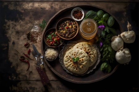 Photo for Delicious flavors of Latin America with our Pupusas food photography collection. High-quality images showcase this traditional street food in all its glory, from classic recipes to gourmet variations. - Royalty Free Image