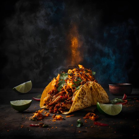 Téléchargez les photos : Tacos al Pastor food photography collection features high-quality images that bring the delicious flavors and textures of this popular Latin American street food to life. From traditional recipes - en image libre de droit