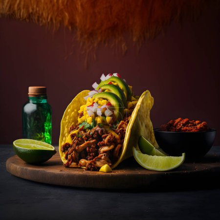 Foto de Tacos al Pastor food photography collection features high-quality images that bring the delicious flavors and textures of this popular Latin American street food to life. From traditional recipes - Imagen libre de derechos