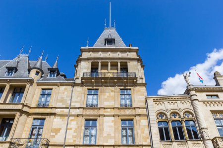 Facade of the historic Grand Ducal Palace in Luxembourg city