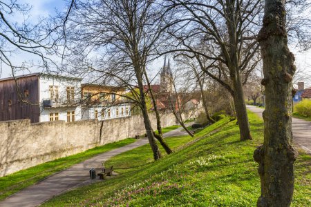 Umgebende Stadtmauer am Park in Mühlhausen