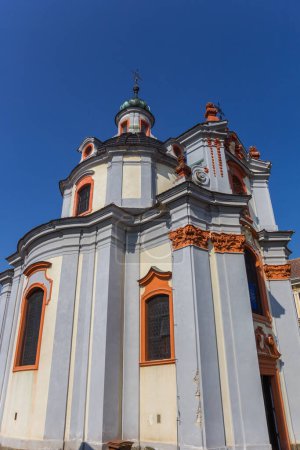 Historic Chram svateho Vaclava church in Litomerice, Czech Republic