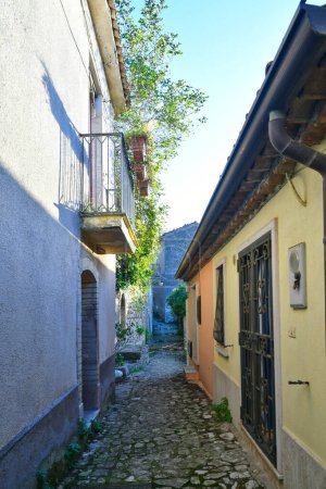Photo for A street between the old houses of Gesualdo, a medieval village in Campania, Italy. - Royalty Free Image