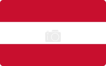Téléchargez les illustrations : Autriche vecteur drapeau isolé. Illustration d'un emblème national autrichien, rayures rouges et blanches. Drapeau pays. - en licence libre de droit