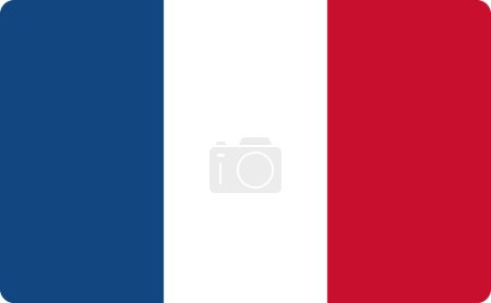 France flag vector isolated. National emblem of European country, Red, white and blue vertical stripes. Symbol of France. European union.