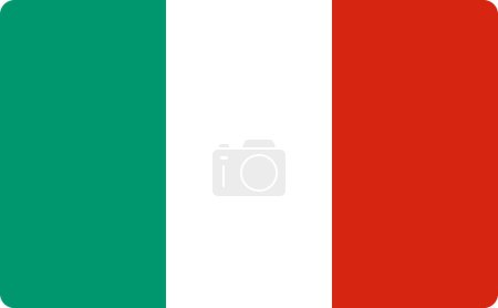 Téléchargez les illustrations : Italy flag vector isolated. Illustration of European country emblem, red, green and white stripes. European union, Italy symbol. - en licence libre de droit
