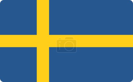 Ilustración de Sweden flag vector isolated. Illustration of national emblem, European union member. Official symbol of Sweden, scandinavian country. Yellow stripes on blue background. - Imagen libre de derechos