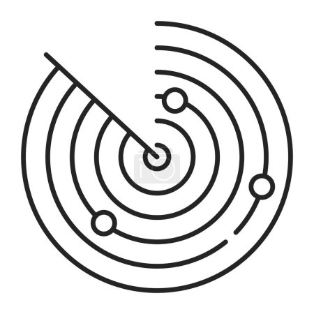 Isolierter Vektor für Radarlinien-Symbole. Symbol des militärischen optischen Werkzeugs. Fadenkreuz im Kreis.
