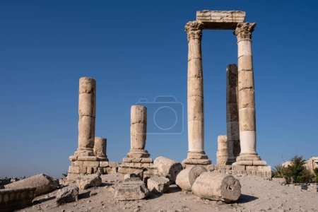 Photo for Temple of Hercules in Amman, Ancient Roman Ruins on the Amman Citadel in Jordan - Royalty Free Image