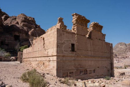 Photo for Qasr al Bint Firaun or Palace of the Pharaohs Daughter in Petra, Jordan, a Nabataean Temple - Royalty Free Image