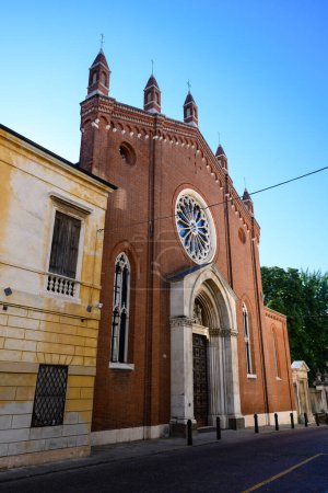 Photo for Chiesa Santa Corona Gothic Church Facade and Entrance in Vicenza, Italy - Royalty Free Image