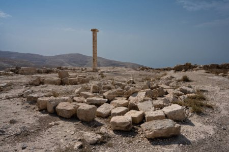 Téléchargez les photos : Ruines du château de Machaerus ou Qala'at Mukawir en Jordanie, où Jean-Baptiste a été décapité - en image libre de droit