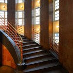 Hamburg, Germany - June 17 2023: Sprinkenhof Interior Staircase or Stairs inside a 1920s Office Bulding