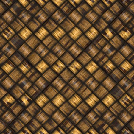 Photo for The heavy brown weave of brown wicker rings. seamless tile for larger applications 3d dark wooden texture wallpaper design for wall - Royalty Free Image