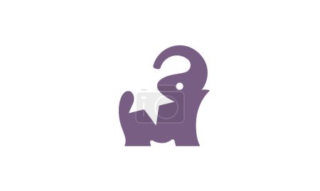 A minimalist design of a cute baby elephant logo and a star on his back. Cute elephant logo for sale. Baby elephant logo.