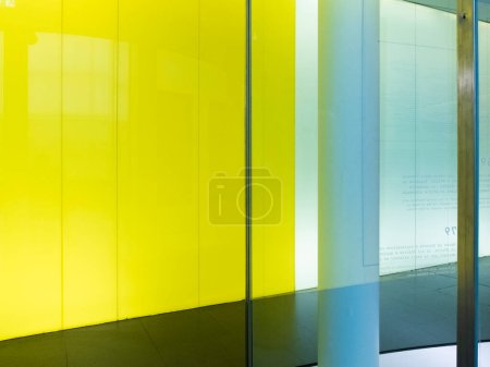Photo for Detail of modern yellow wall in a modern room. Nobody inside - Royalty Free Image