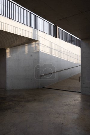 Photo for Detail of the ramp inside the concrete station with large concrete walls. No one inside - Royalty Free Image