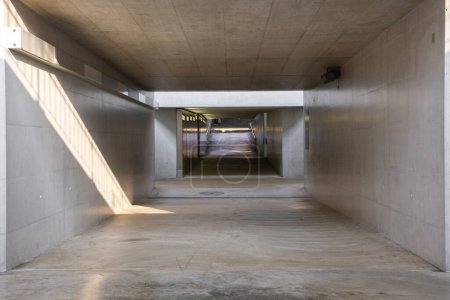 Photo for Concrete pedestrian underpass passing under the train station in Mendrisio, Switzerland. Nobody inside - Royalty Free Image