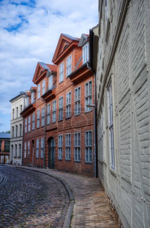Schöne historische Straße in der Schweriner Altstadt