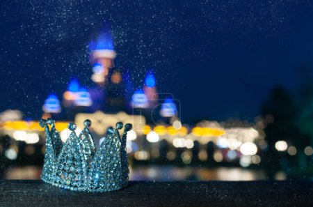 Royal Crown  on castle background	