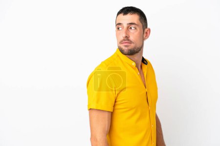 Photo for Young handsome caucasian man isolated on white background . Portrait - Royalty Free Image