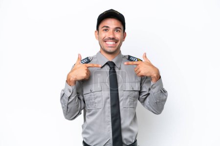 Photo for Young safeguard man over isolated white background with surprise facial expression - Royalty Free Image