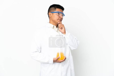 Photo for Young Ecuadorian scientific man and looking up - Royalty Free Image