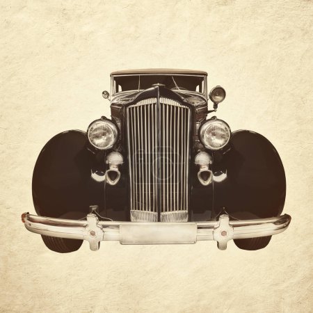Téléchargez les photos : Sepia image tonique d'une voiture de luxe du début du XXe siècle - en image libre de droit