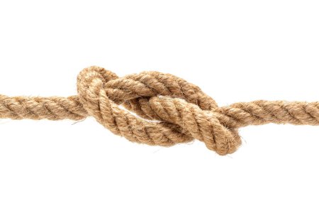 Photo for Rope with tied knot isolated on white - Royalty Free Image