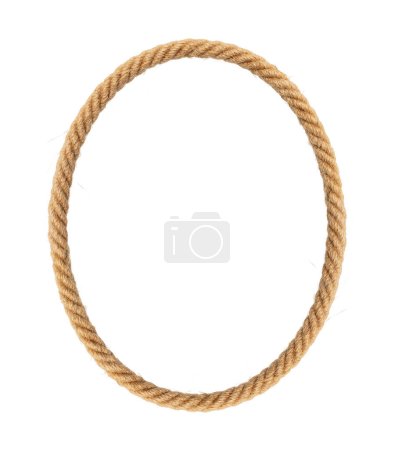 Téléchargez les photos : Cadre de corde ovale boucle de corde sans fin isolé sur blanc - en image libre de droit