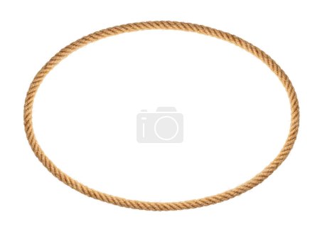 Photo for Oval rope frame -Endless rope loop isolated on white - Royalty Free Image