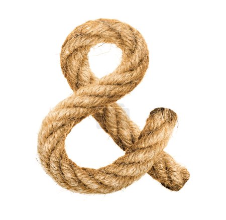 Photo for Ampersand sign made of rope isolated on white background - Royalty Free Image