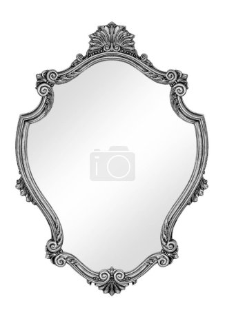 Photo for Silver vintage mirror on white background - Royalty Free Image