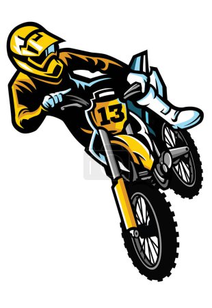 Illustration for Motorcross rider in act - Royalty Free Image