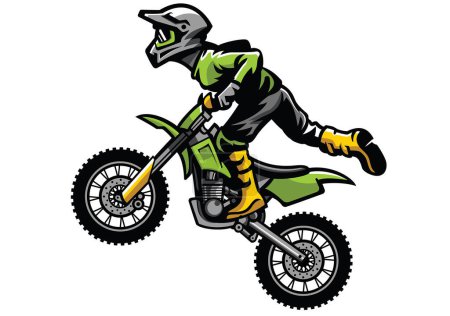 Illustration for Motorcross rider doing stunt - Royalty Free Image