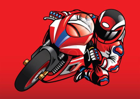 Ilustración de Sportbike corredor en acción - Imagen libre de derechos