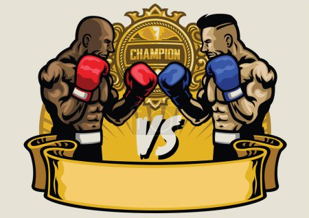 Téléchargez les illustrations : Conception de tournoi de combat de boxe - en licence libre de droit