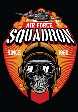Ilustración de Escuadrón piloto de la fuerza aérea - Imagen libre de derechos