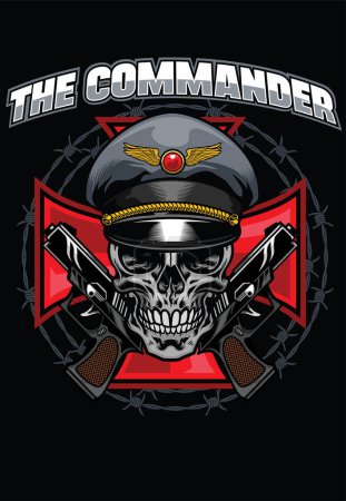 Ilustración de Vector del diseño del comandante del cráneo - Imagen libre de derechos