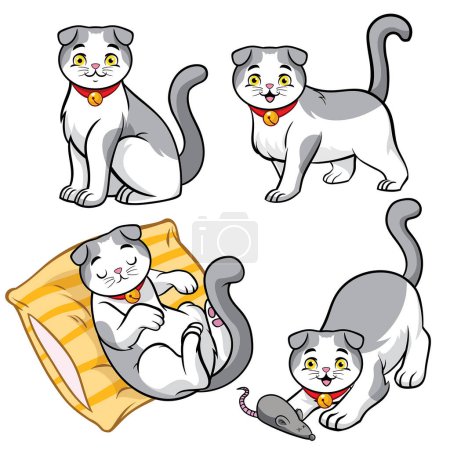 Ilustración de Lindo escocés plegable gato - Imagen libre de derechos