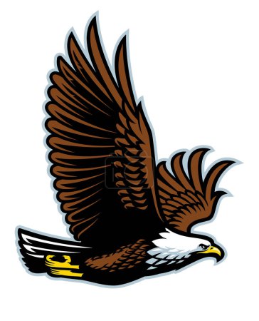 Illustration for Bald eagle flying mascot - Royalty Free Image