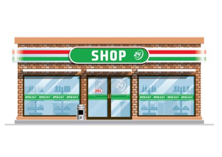 Illustration for Vector of modern convenience store building - Royalty Free Image