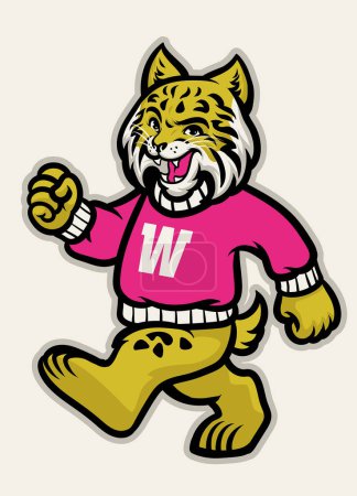 Illustration for Wildcats school athletic mascot - Royalty Free Image