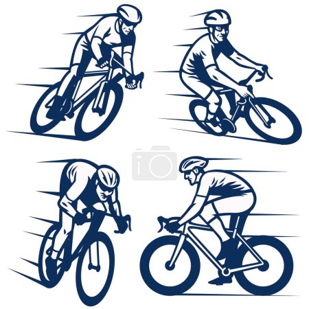 set of bicycling racer