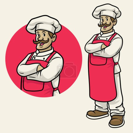 cheerful happy chef in crossing arm pose