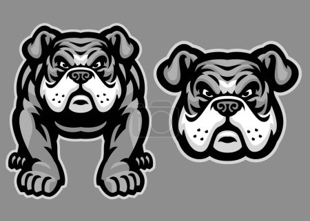 Vektor von Bulldoggen-Maskottchen set logo