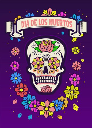 Illustration for Dia de los muertos poster design - Royalty Free Image