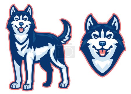 vector of husky dog mascot set