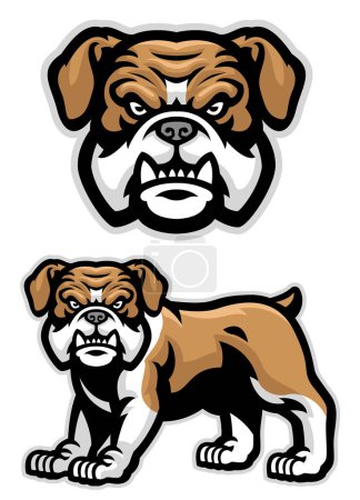 ensemble vectoriel de mascotte de bulldog anglais